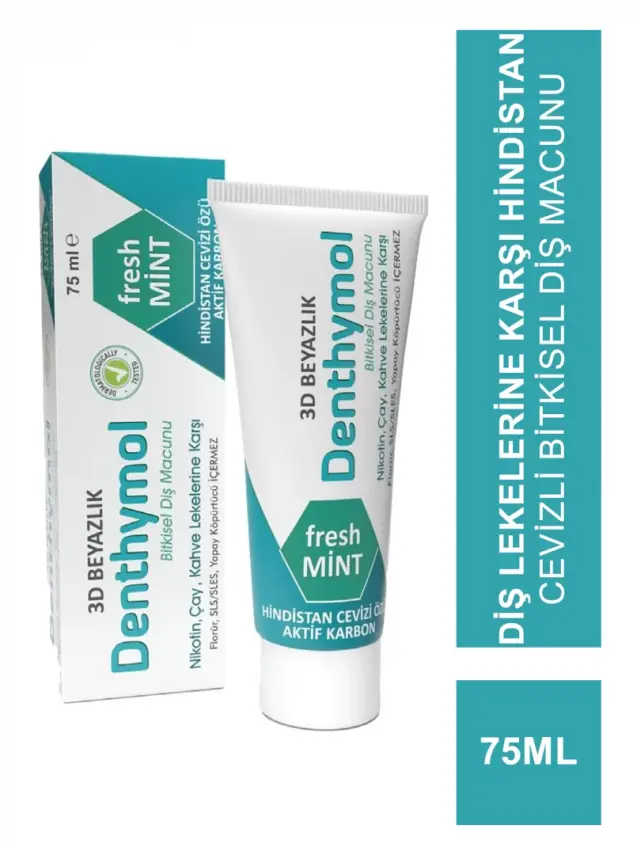 Denthymol 3D Beyazlık Diş Macunu - Hindistan Cevizi - Karbon - 75 ml - 1