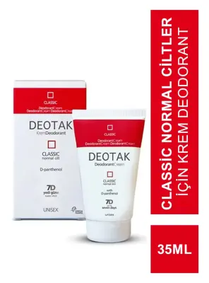 Deotak Classic Normal Ciltler İçin Unısex Krem Deodorant 35ml - Deotak