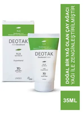 Deotak Plus Tea Tree Oil Unisex Krem Deodorant 35ml - Deotak