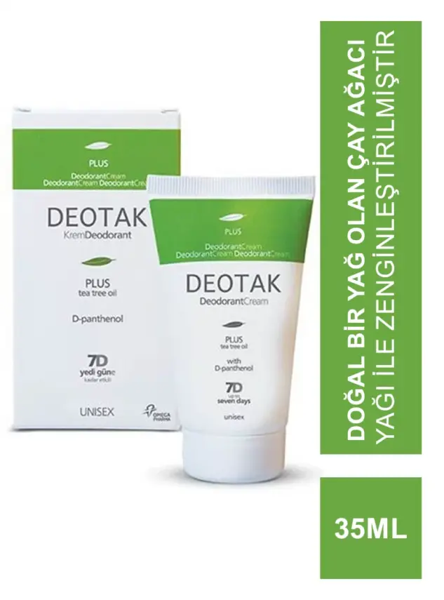 Deotak Plus Tea Tree Oil Unisex Krem Deodorant 35ml - 1