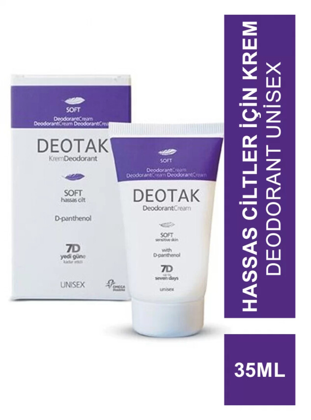 Deotak Soft Hassas Ciltler İçin Krem Deodorant Unisex 35ml - Deotak
