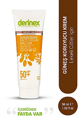 Derinex Lekeli Ciltler Için Güneş Koruyucu Krem Spf50+ 50 ml - Derinex