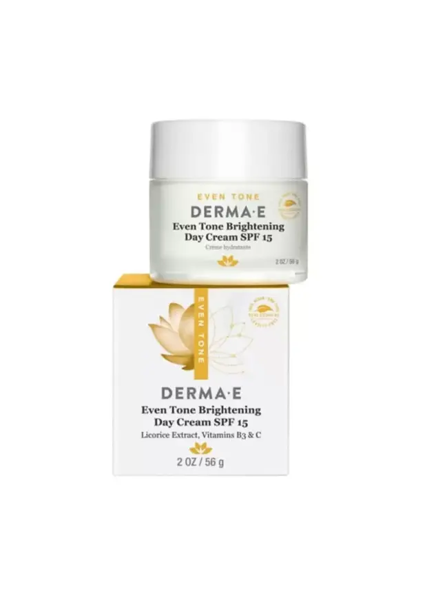 Derma E Evenly Radiant Brightening Day Creme SPF 15 56 ml Aydınlatıcı Gündüz Bakım Kremi - 1
