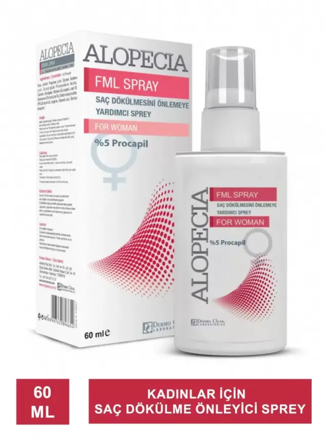 Dermo Clean Alopecia Anti Hair Loss FML Sprey Saç Dökülme Önleyici Sprey for Women 60 ml - 2