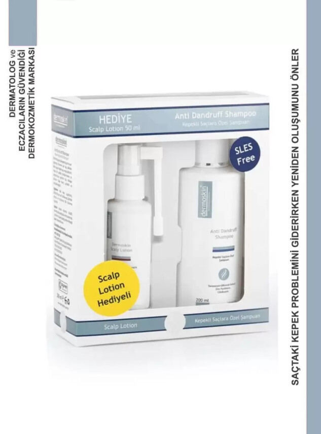 Dermoskin Anti Dandruff Shampoo 200ml+Scalp Lotion 50ml Hediye - Dermoskin