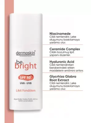 Dermoskin Be Bright SPF50+ Likit Fondöten 33ml - Light - 2