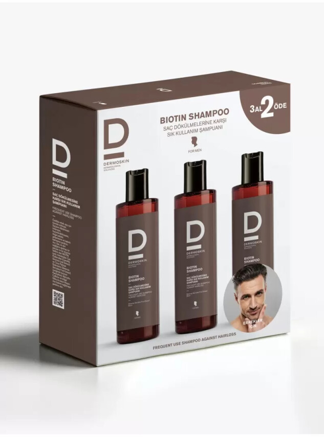 Dermoskin Biotin Şampuan Erkek 200 ml 3 Al 2 Öde - Dermoskin