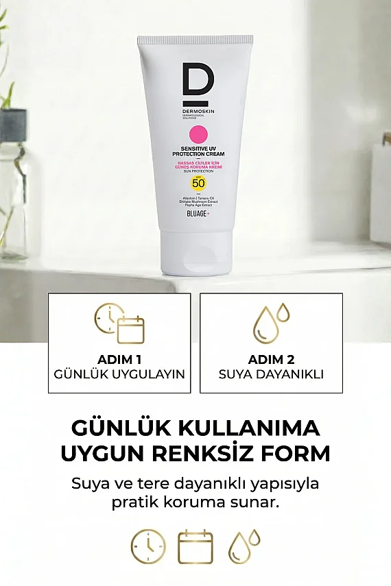 Dermoskin Bluage+ SPF50+ Hassas Ciltler İçin Güneş Kremi 50 ml - 2