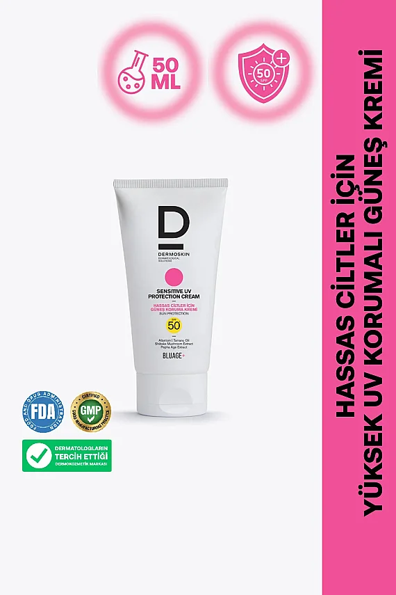 Dermoskin Bluage+ SPF50+ Hassas Ciltler İçin Güneş Kremi 50 ml - 1