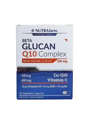 OUTLET - Dermoskin NutraFarm Beta Glukan Q10 Complex 250mg 30 Kapsül - Dermoskin