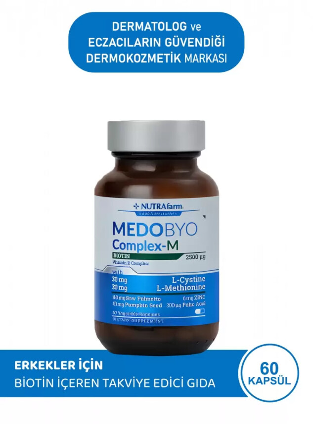 Dermoskin NutraFarm Medobyocomplex-M Biotin 60 Kapsül - Dermoskin