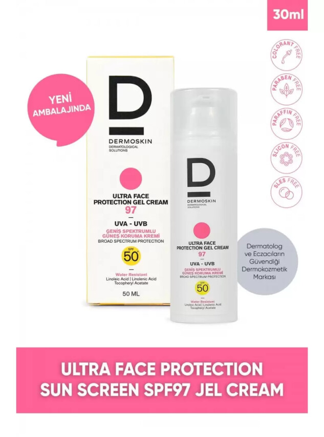Dermoskin SPF 50+ Ultra Face Protection Gel Cream 97 - 50 ml - Dermoskin
