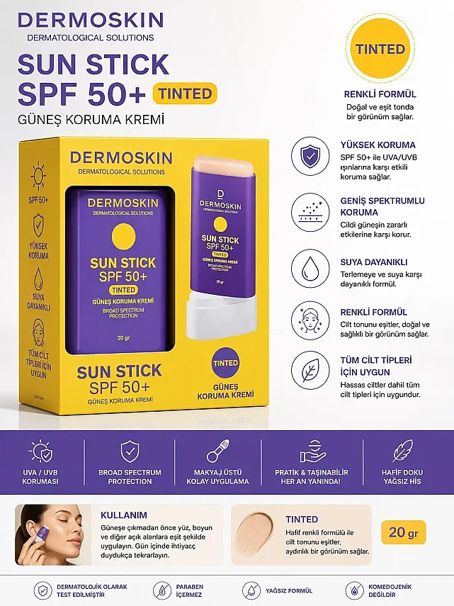 Dermoskin sun stick SPF+50 tinted - 1