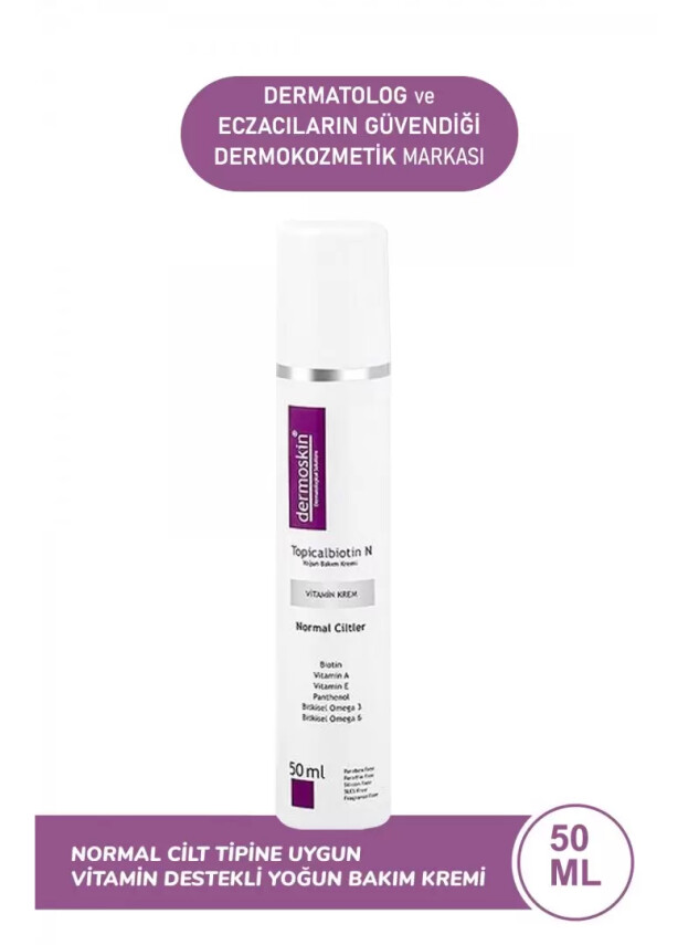 Dermoskin Topicalbiotin N Cream 50 ml Yoğun Nemlendirici Bakım Kremi - Dermoskin