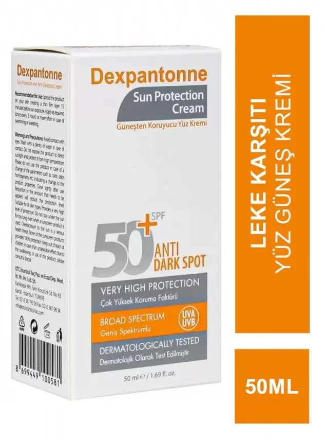 Dexpantonne Sun Leke Karşıtı Yüz Güneş Kremi Spf50+ 50ml - 1