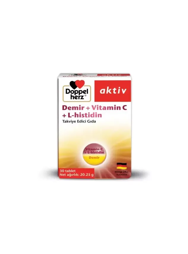 Doppel Herz Aktiv Demir + Vitamin C + L-Histidin 30 Tablet - 1