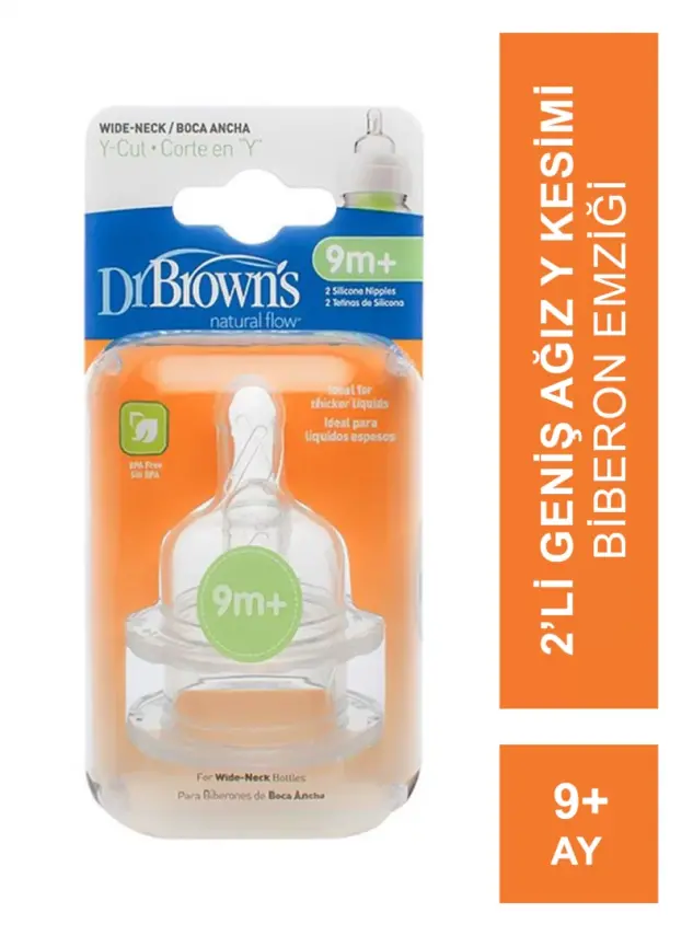Dr. Brown's Geniş Ağız Biberon Emziği Y Kesim 2`li 362 - 1