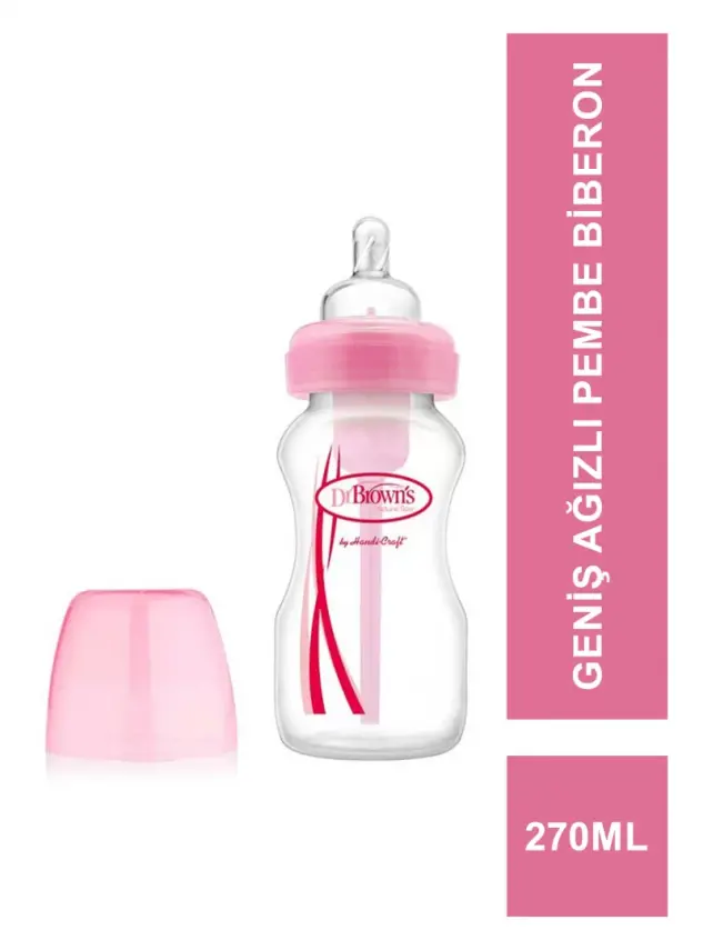 Dr. Brown's Options 91305 Geniş Ağızlı Biberon 270 ml Pembe - 1