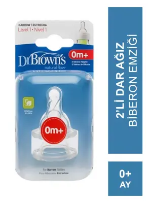 Dr Browns Biberon Emziği Dar Ağız 1. Aşama 302 -2 Adet- - 1