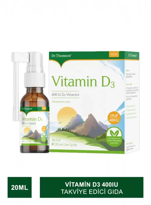 Dr. Thomson Vitamin D3 400IU Sprey 20 ml - 1