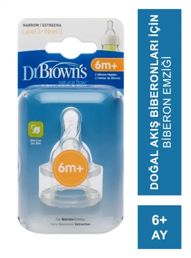 Dr.Browns 3.Aşama Dar Ağız Standart Biberon Emziği 6 Ay+ - 1