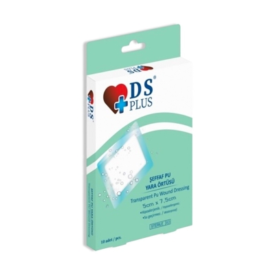 DS Plus Şeffaf Su Geçirmez Pu Yara Örtüsü 5x7,5 cm 10lu - DP