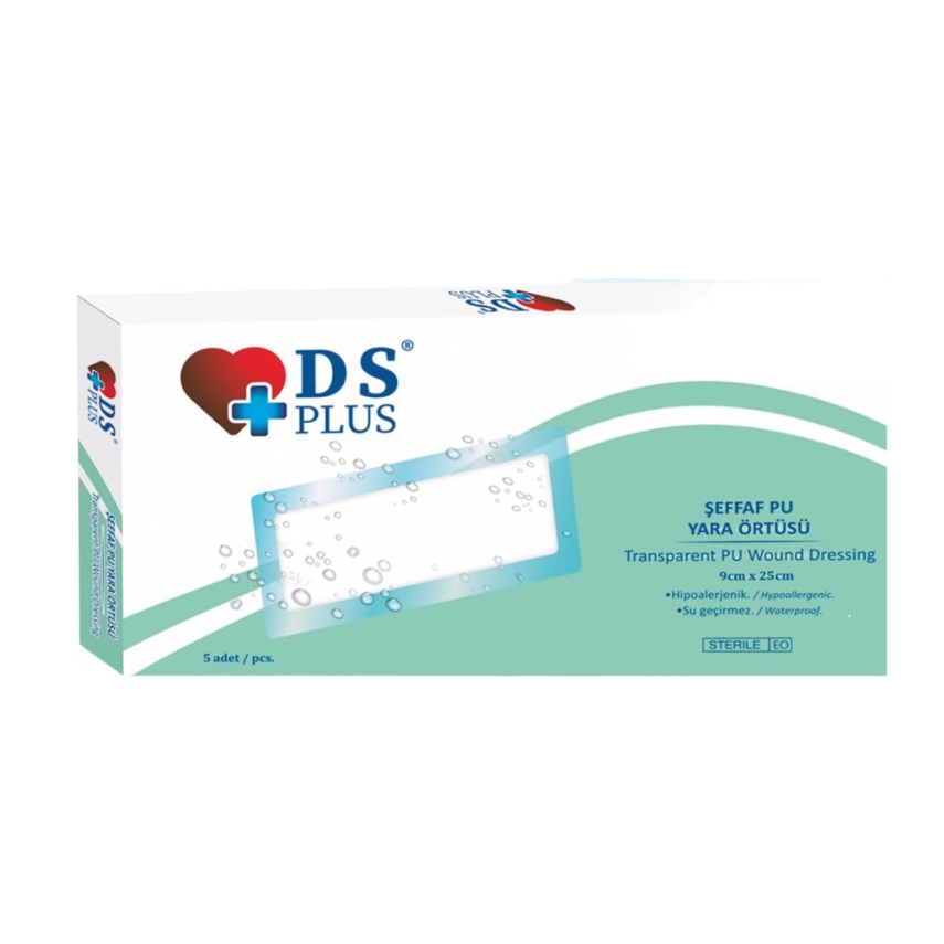 DS Plus Şeffaf Yara Örtüsü 9x25 cm 5li - 1