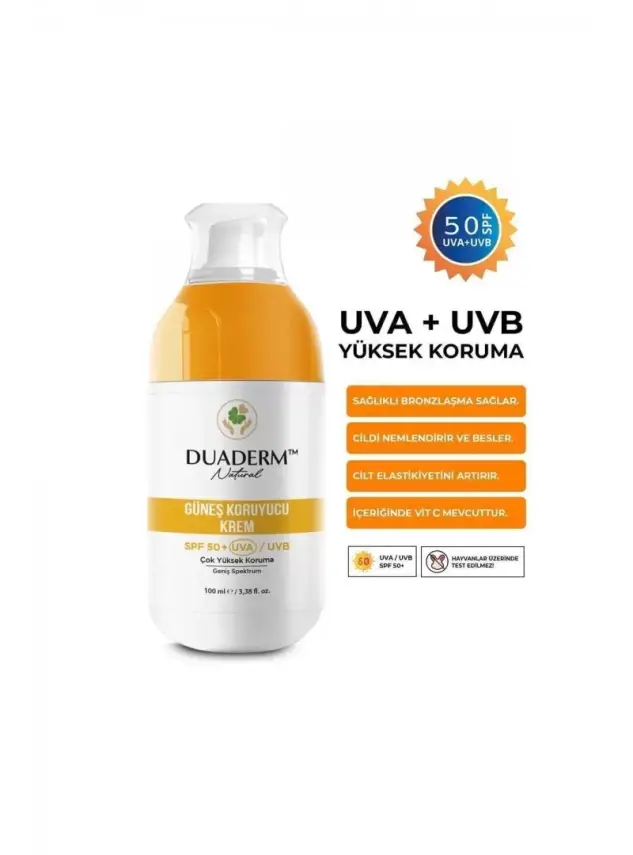 Duaderm Filtreli C Vitaminli Yüz ve Vücut Güneş Kremi SPF50+ 100ml - 1