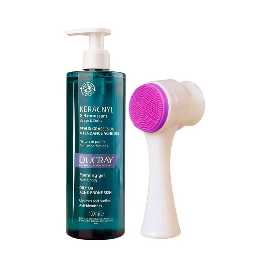 Ducray Keracnyl Gel Moussant Cilt Temizleme Fırça Hediyeli 400 ml - 1
