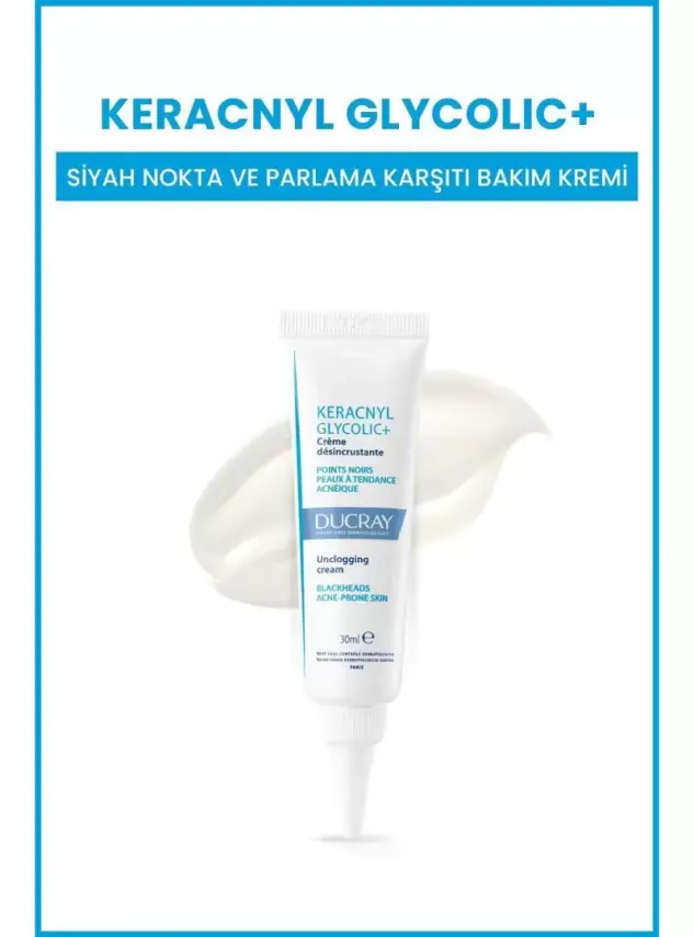 OUTLET - Ducray Keracnyl Glycolic+ Siyah Nokta ve Parlama Karşıtı Bakım Kremi 30 ml - 1