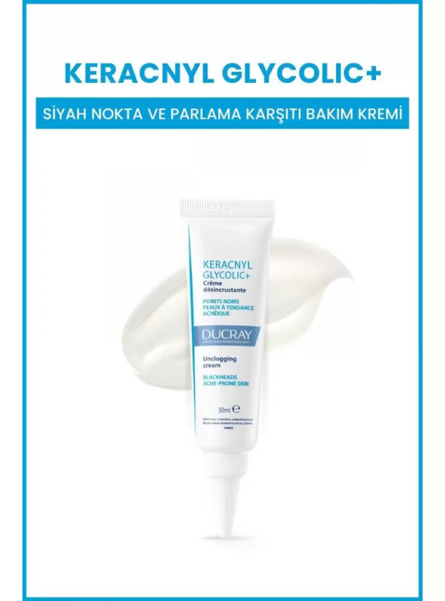 Ducray Keracnyl Glycolic+ Siyah Nokta ve Parlama Karşıtı Bakım Kremi 30 ml - Ducray