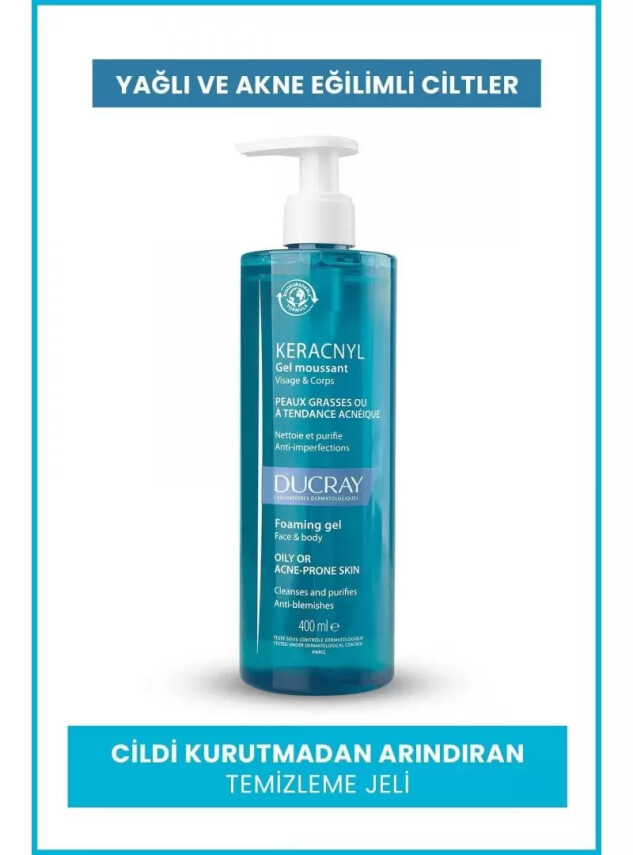 Ducray Keracnyl Yağlı ve Akneye Eğilimli Ciltler İçin Temizleme Jeli - Ducray