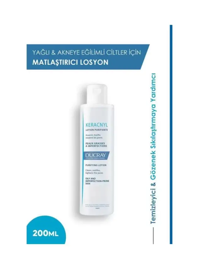 Ducray Keracnyl Yağlı ve Akneye Eğilimli Ciltler İçin Tonik 200ml - 1
