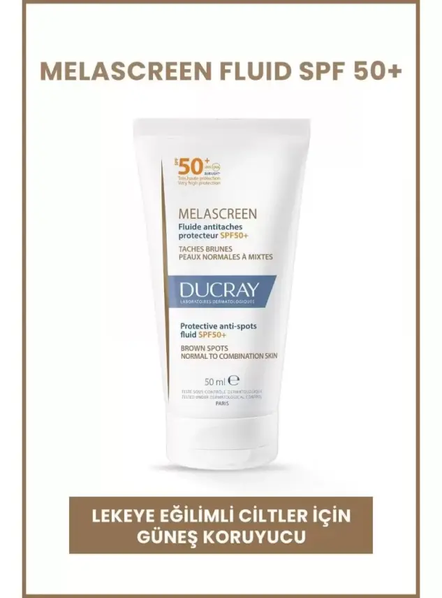 OUTLET-Ducray Melascreen Fluid Spf 50+ Leke Karşıtı Normal/Karma Ciltler İçin Güneş Koruyucu 50ml - 1