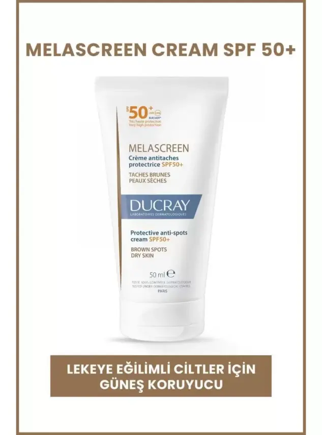 Ducray Melascreen UV Cream SPF 50+ Leke Karşıtı Kuru Ciltler İçin Güneş Koruyucu 50ml - 1