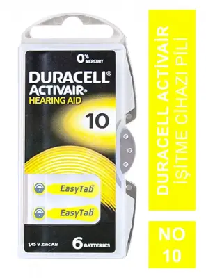 Duracell Activair İşitme Cihazı Pili 6'lı No: 10 - 3
