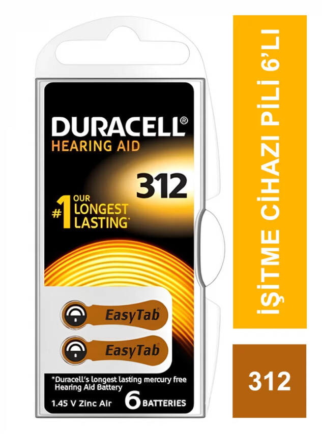 Duracell Activair İşitme Cihazı Pili 6'lı No: 312 - Duracell