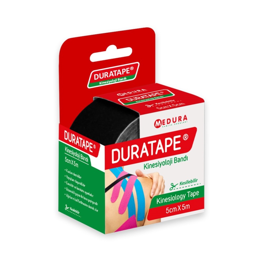 Duratape Kinesiyoloji Bandı Siyah 5 cm x 5 m - 1