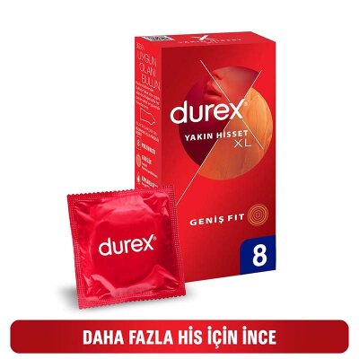 Durex Yakın Hisset XL Geniş Fit 8 Adet Prezervatif - 2