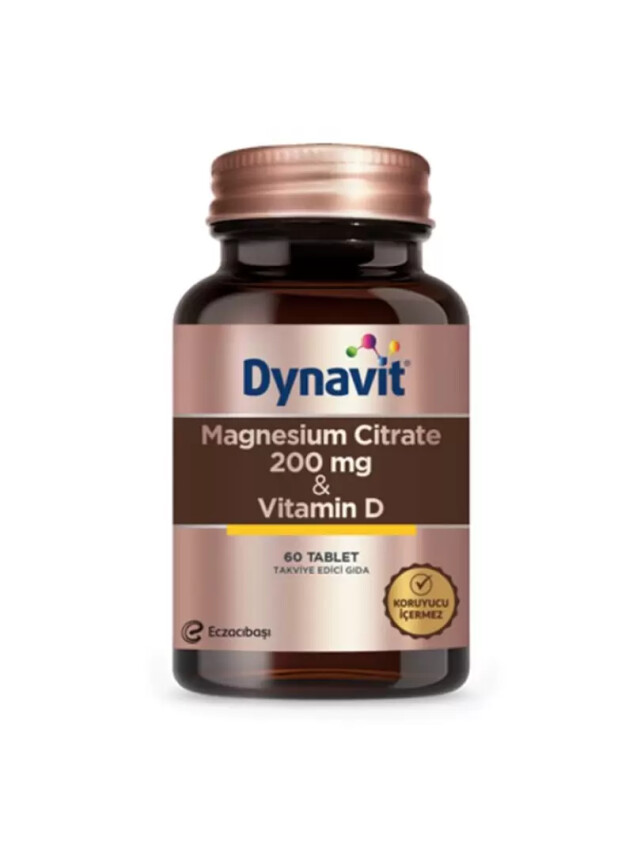 Dynavit Magnesium Citrate 200 mg & D Vitamini 60 Tablet - Eczacıbaşı