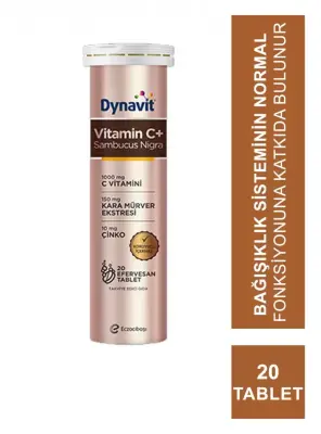Dynavit Vitamin C+ Sambucus Nigra 20 Efervesan Tablet - 1
