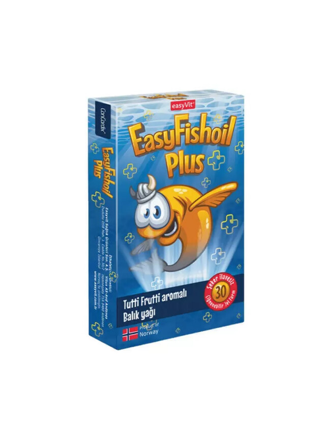 EasyFishoil Plus Omega 3 - Tutti Frutti - Çiğnenebilir 30 Jel Tablet - Easyvi̇t