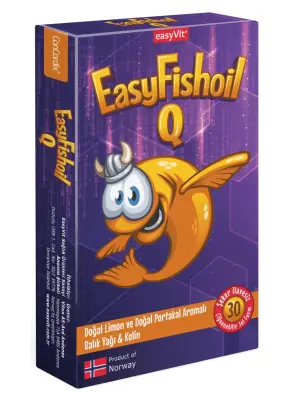 OUTLET - EasyFishoil Q Omega&Kolin Kids 30 Çiğnenebilir Jel Tablet - Easyvi̇t