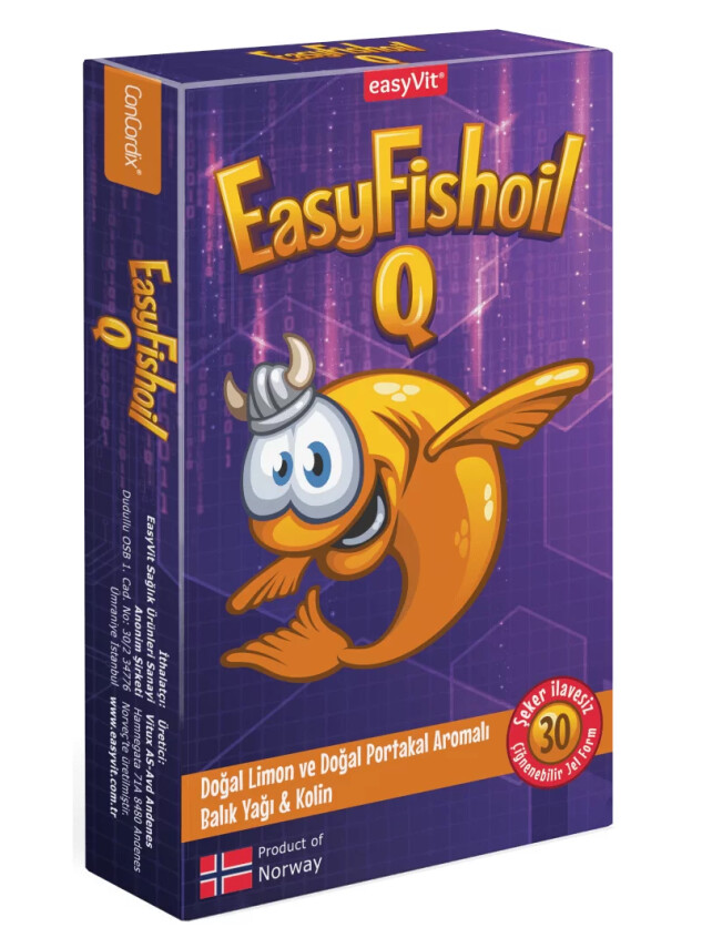 EasyFishoil Q Omega&Kolin Kids 30 Çiğnenebilir Jel Tablet - Easyvi̇t