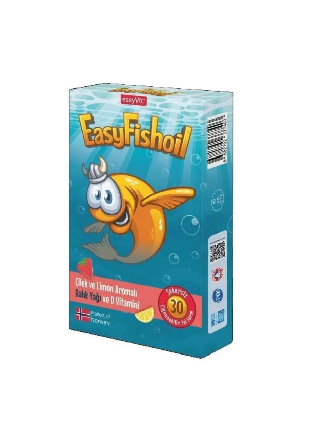 Easyvit EasyFish Oil Omega 3 - Çilek&Limon Aromalı - Çiğnenebilir 30 Jel Tablet - Easyvi̇t