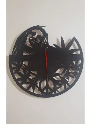Ebruli Sanat Tasarım Bob Marley Temalı Özel Tasarım Ahşap Duvar Saati Duvar Dekorasyonu - 2