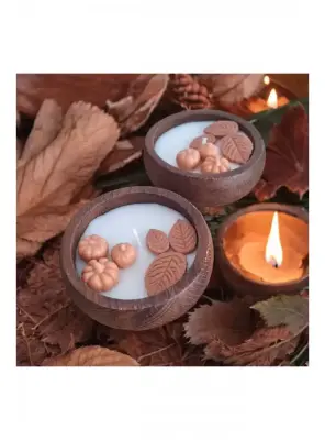 Ebruli Sanat Tasarım Hallowen Temalı Özel Tasarım Soya Wax Mum - 1