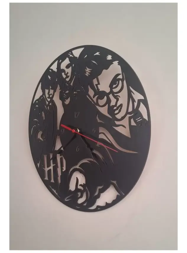 Ebruli Sanat Tasarım Harry Potter Dekoratif Duvar Saati - 1