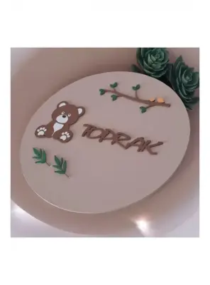 Ebruli Sanat Tasarım Kişiye Özel Tasarım Çocuk Odası Kapı Süsü - 1