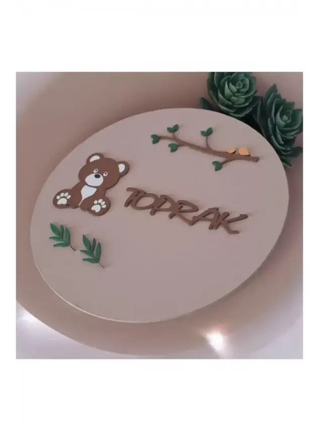 Ebruli Sanat Tasarım Kişiye Özel Tasarım Çocuk Odası Kapı Süsü - 1